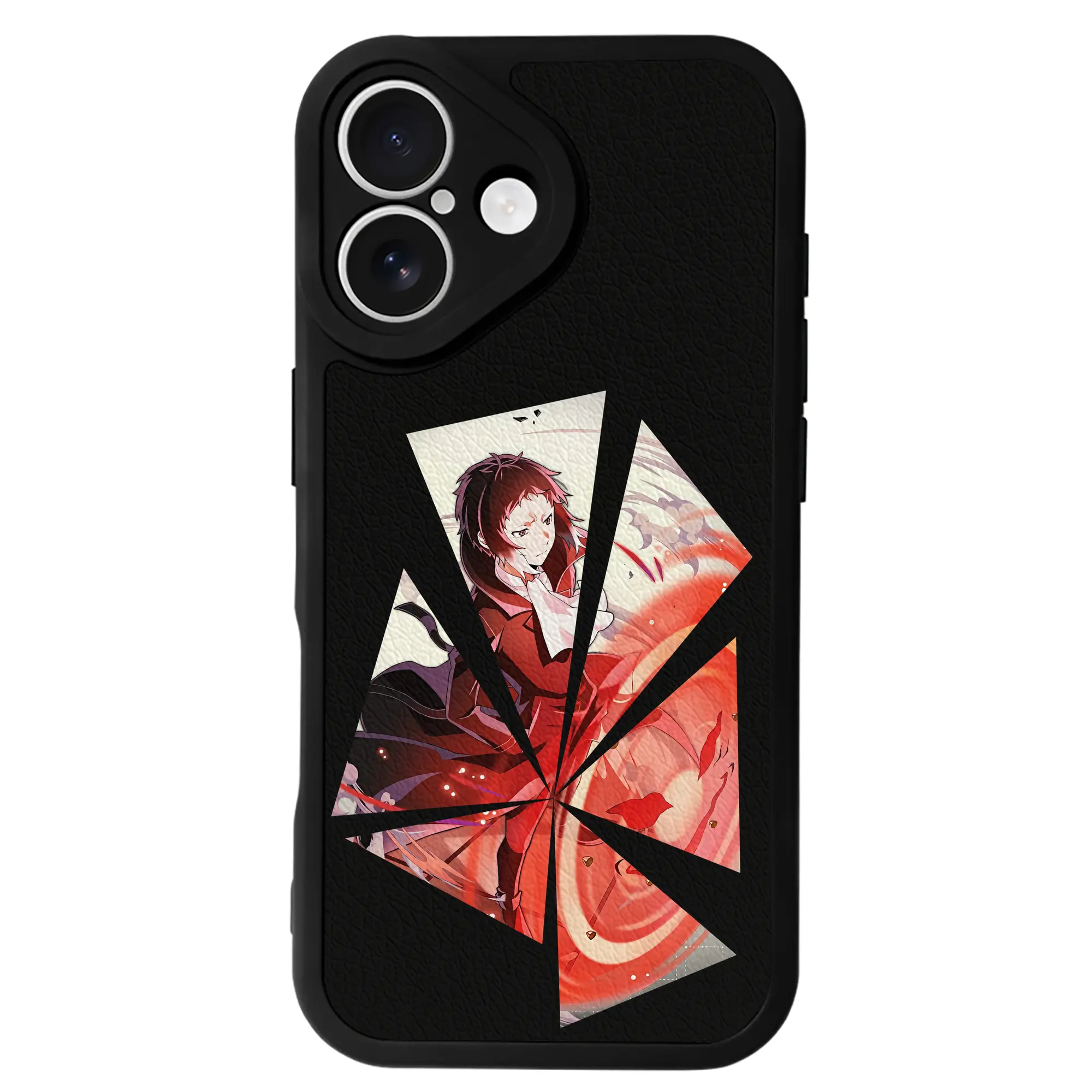 文豪ストレイドッグス グッズ,芥川龍之介 - IPhone 16シリーズ対応 ・ シリコンスマホケース ・ レザー調 ・ 高精度フィット ・ 耐衝撃 ・ ワイヤレス充電対応 ・ 精密カット